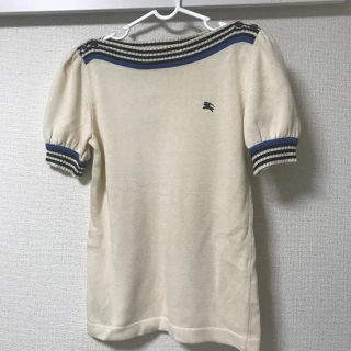 バーバリーブルーレーベル(BURBERRY BLUE LABEL)のバーバリー　ブルーレーベル　半袖ニットトップス(ニット/セーター)