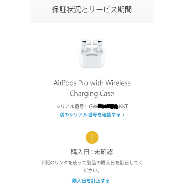 保証未開始品 Apple AirPods Pro MWP22J/A