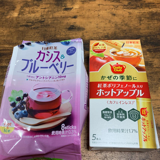 日東紅茶　カシス＆ブルーベリー　ホットアップル　セット 食品/飲料/酒の飲料(茶)の商品写真