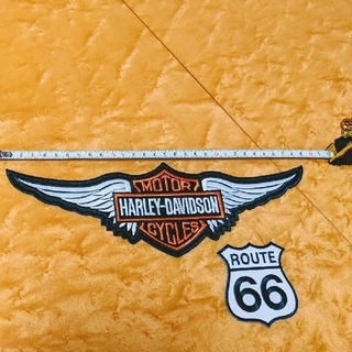ハーレーダビッドソン(Harley Davidson)のハーレーダビッドソン◆ROUTE66◆刺繍ワッペン◆新品(ステッカー)
