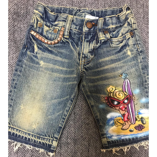 新品✨ヒステリックミニ✨ヒスミニ????ハーフデニムパンツ????100㌢????スタッズ付