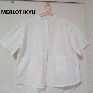 メルロー(merlot)のMERLOT IKYU コットンバンドカラーブラウス(シャツ/ブラウス(半袖/袖なし))