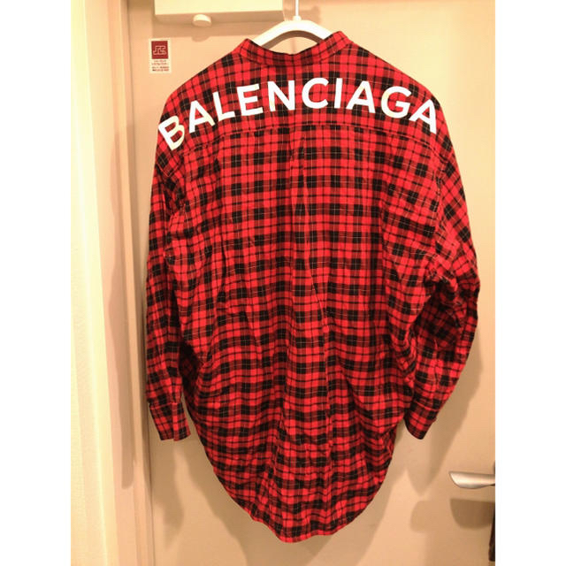 balenciaga バレンシアガ ロゴ チェックシャツ 38