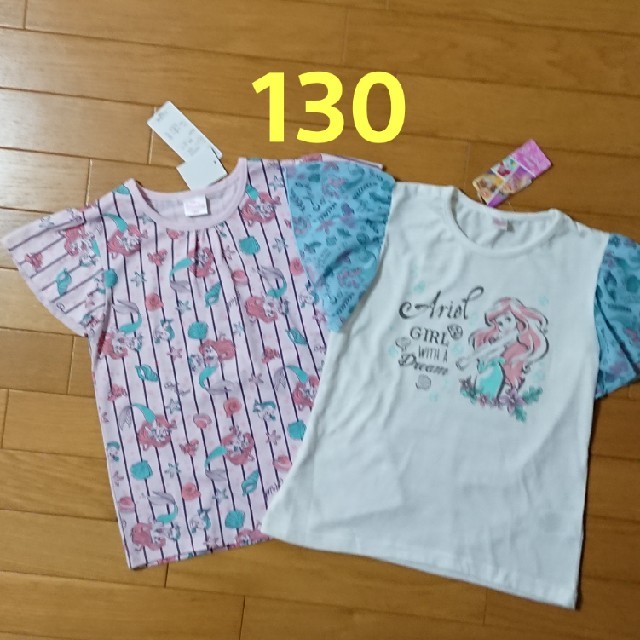 Disney(ディズニー)の新品☆130cmディズニー アリエル Tシャツ トップス 半袖 フリル キッズ/ベビー/マタニティのキッズ服女の子用(90cm~)(Tシャツ/カットソー)の商品写真