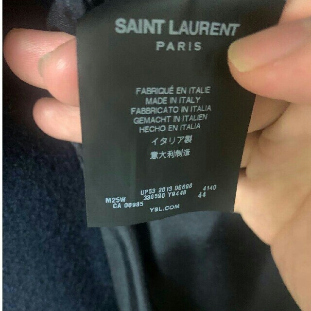 Saint Laurent(サンローラン)のサンローラン　13aw ネイビー　コート　44 メンズのジャケット/アウター(チェスターコート)の商品写真