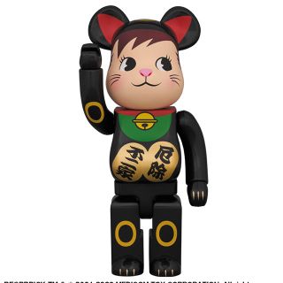 フジヤ(不二家)のBE@RBRICK 招き猫 ポコちゃん 黒 400％(その他)