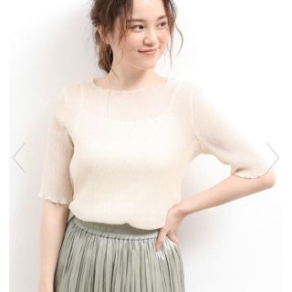 ヴィス(ViS)の5/24終了！！新品タグ付き♡vis♡キャミ付きシアープリーツ半袖プルオーバー(カットソー(半袖/袖なし))