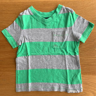 ベビーギャップ(babyGAP)のbaby GAP⭐️100cm/3yearsボーダー半袖Tシャツグレー×グリーン(Tシャツ/カットソー)