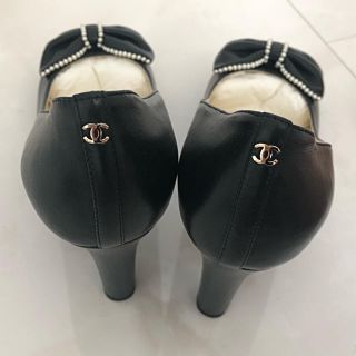 ☆新品☆ CHANEL シャネル パンプス リボン パール ブラック 36