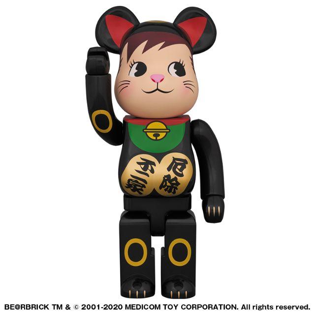 BE@RBRICK 招き猫 ポコちゃん 黒 400％ ベアブリック ペコちゃん