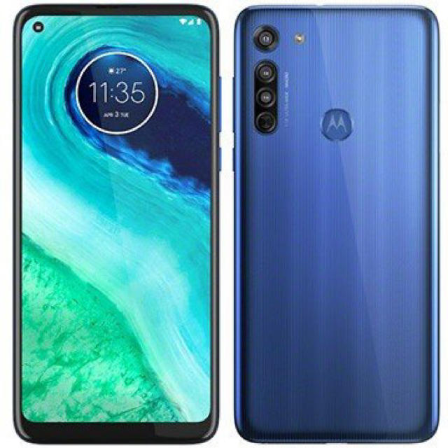 ANDROID(アンドロイド)の(新品未開封】moto g8 ノイエブルー Rakuten Un-Limit対応 スマホ/家電/カメラのスマートフォン/携帯電話(スマートフォン本体)の商品写真