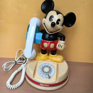 ミッキーマウス ダイヤル式固定電話 昭和58年製造の通販 by まま