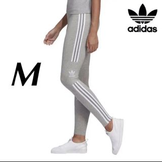 アディダス(adidas)のアディダスオリジナルス レギンス トレフォイル ３ストライプ グレー(レギンス/スパッツ)