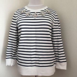 ジェイクルー(J.Crew)のJ.CREW ストライプ ビシュー スウェット トップス US XS(トレーナー/スウェット)