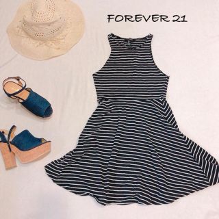 フォーエバートゥエンティーワン(FOREVER 21)のボーダー⭐︎タンクトップミニワンピース⭐︎ストレッチ(ひざ丈ワンピース)