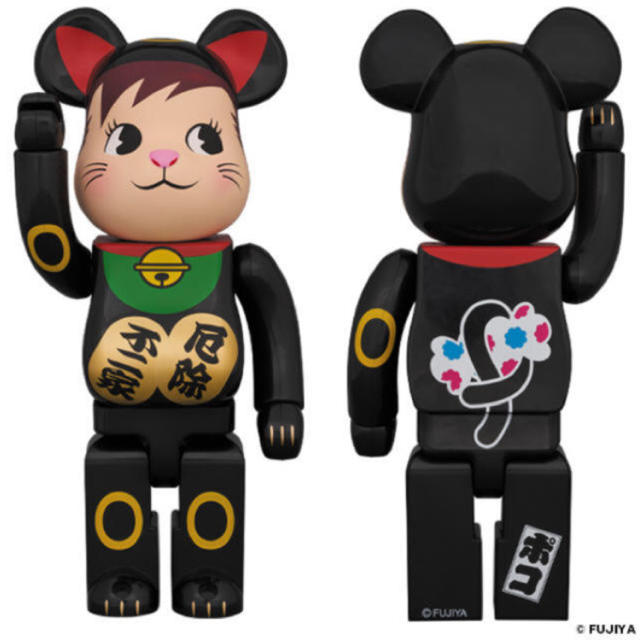 おもちゃ/ぬいぐるみBE@RBRICK 招き猫 ポコちゃん 黒 400％ 不二家