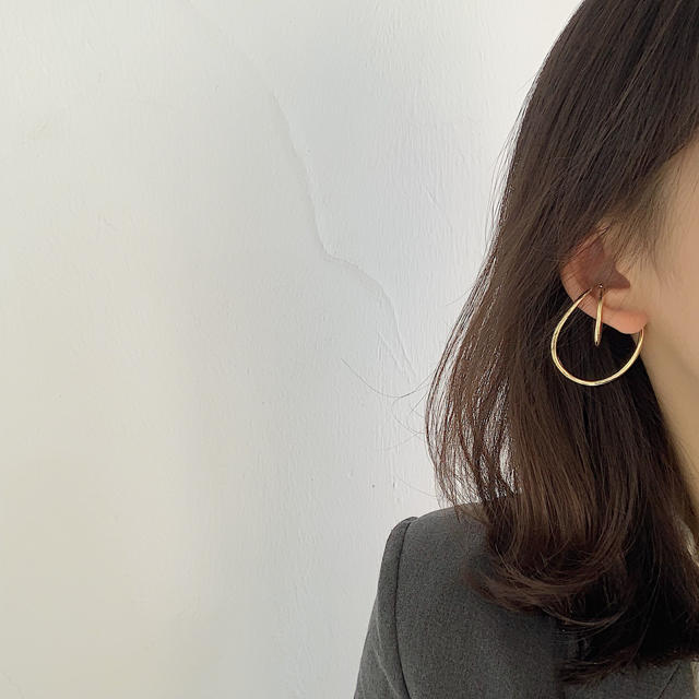 イヤーカフ イヤリング ニュアンスサークル シルバー 結婚式