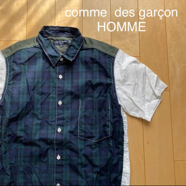 コムデギャルソン　HOMME ドッキング　切り替えシャツ　チェックシャツ