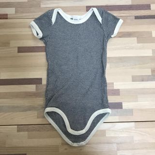 プチバトー(PETIT BATEAU)の３回着用　【美品】プチバトー ボーダー　ベビーロンパース(ロンパース)