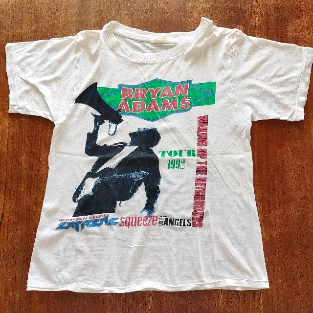 ヴィンテージ当時物1992年ブライアンアダムス UKツアーTシャツEXTREMETシャツ/カットソー(半袖/袖なし)