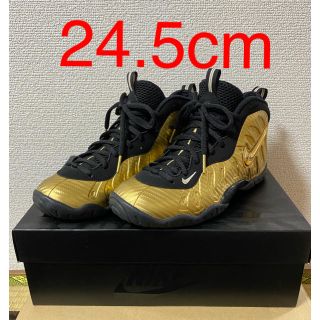 ナイキ(NIKE)のair foamposite pro metallic gold 24.5cm(スニーカー)