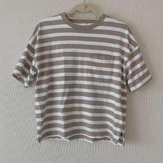 ジーユー(GU)のGU ボーダーヘビーウェイトT(5分袖)(Tシャツ(半袖/袖なし))