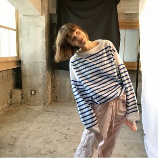 コモリ(COMOLI)の(本日のみお値下げ)outil ウティ　バスクボーダーカットソー(Tシャツ/カットソー(七分/長袖))