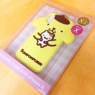 ポムポムプリン(ポムポムプリン)のプリン iPhoneX/Xs 兼用 シリコンカバーSAN785(iPhoneケース)