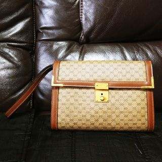 グッチ(Gucci)のオールドグッチ　ゴールドクレストチャーム付きセカンドバッグ(セカンドバッグ/クラッチバッグ)