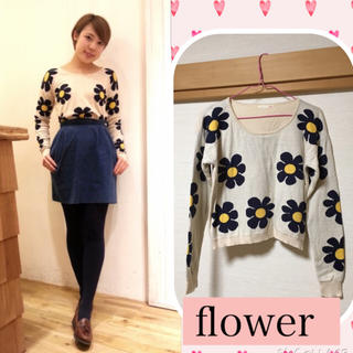 フラワー(flower)のfloral knit top(ニット/セーター)