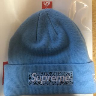 シュプリーム(Supreme)のsupreme バンダナBOXピーニー　ブルー(ニット帽/ビーニー)