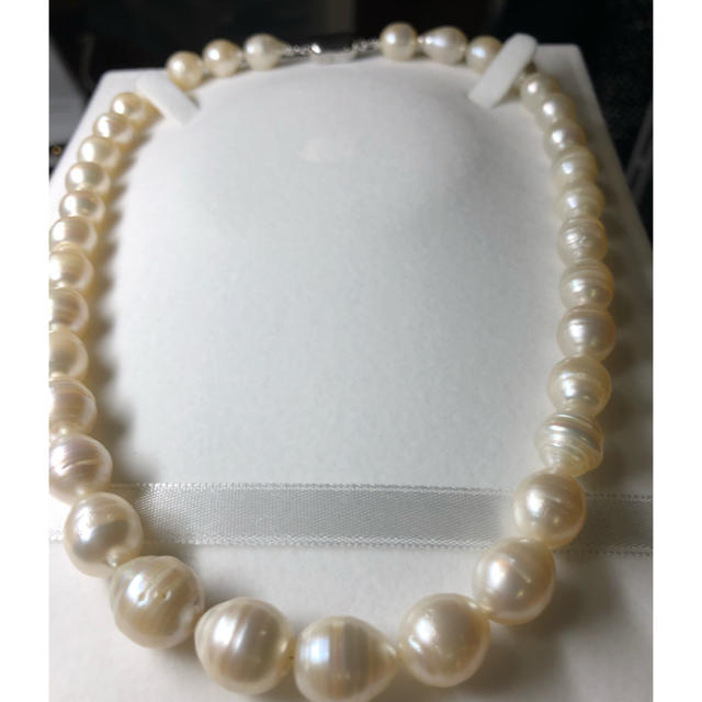 お値下げ、南洋真珠❤️白蝶真珠ネックレス46cmsilveワンプッシュクラスプ