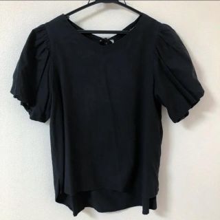 ダブルクローゼット(w closet)の半袖　ブラウス　カットソー　トップス　黒(シャツ/ブラウス(半袖/袖なし))