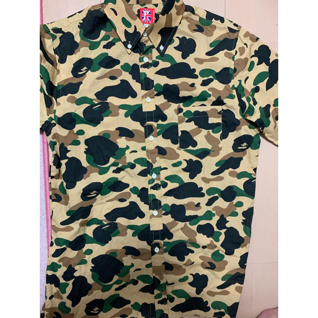 A BATHING APE(アベイシングエイプ)の激レアLサイズ！初期 BAPEファーストカモ長袖シャツ黄色カモ メンズのトップス(シャツ)の商品写真