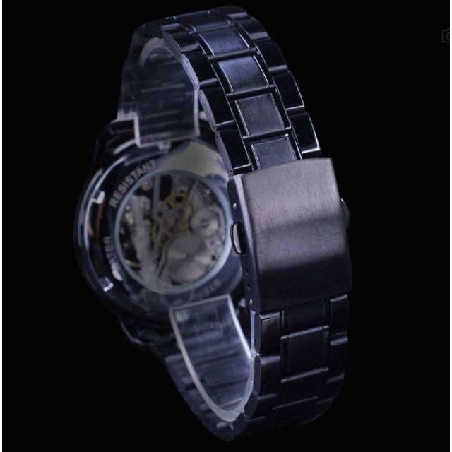 【新品未使用】Forsining 腕時計 スケルトンタイプ 自動巻 黒 メンズの時計(腕時計(アナログ))の商品写真