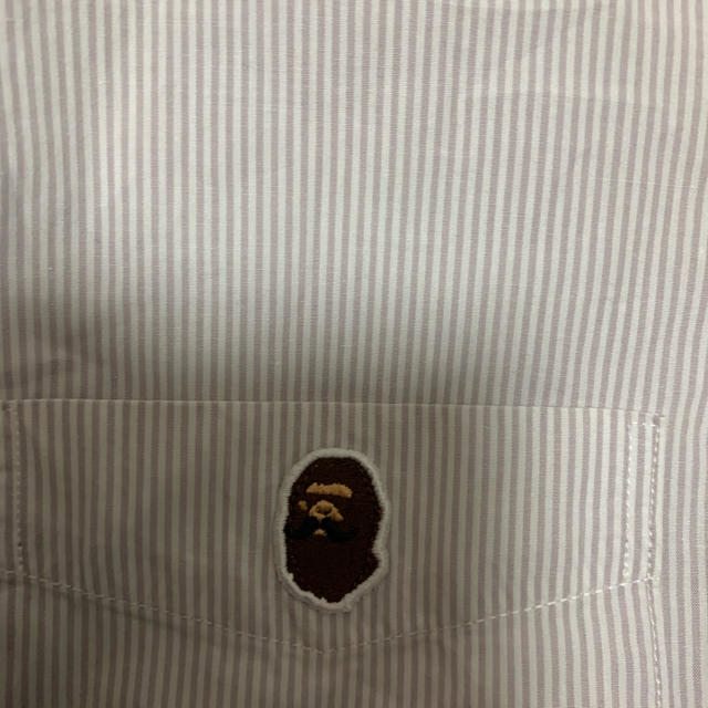 A BATHING APE(アベイシングエイプ)の激レアLサイズ！Mr.BATHING APEボーダー長袖シャツ紫 メンズのトップス(シャツ)の商品写真