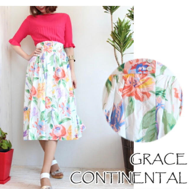 GRACE CONTINENTAL(グレースコンチネンタル)の美品未使用　グレースコンチネンタル　フラワースカート36 レディースのスカート(ロングスカート)の商品写真