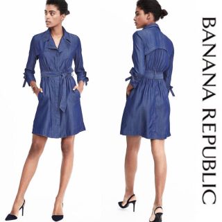 バナナリパブリック(Banana Republic)の【seaさま専用ページ】　デニム風ワンピースS(ひざ丈ワンピース)