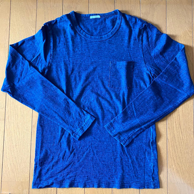 GU(ジーユー)のGU インディゴ ロング Tシャツ メンズ S メンズのトップス(Tシャツ/カットソー(七分/長袖))の商品写真