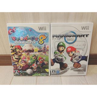 ウィー(Wii)の Wii『マリオカート』『マリオパーティー８』ソフト２枚まとめて(家庭用ゲームソフト)