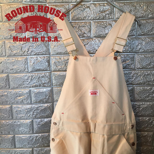 【美品】ラウンドハウス ROUND HOUSE オーバーオール USA製ダック地