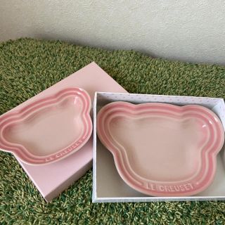 ルクルーゼ(LE CREUSET)の新品♡ルクルーゼ　ベビー・ベアー・プレート・セット　ピンク(食器)