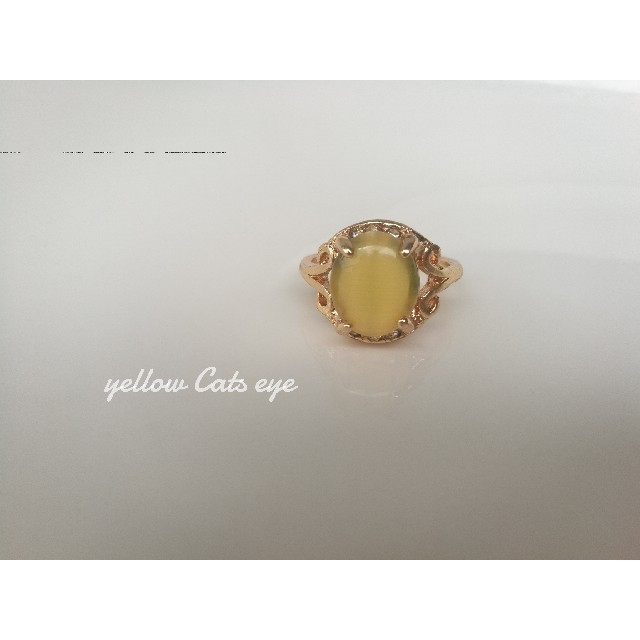 セール☆『yellow Cats eye』のオットマンスタイルリング レディースのアクセサリー(リング(指輪))の商品写真