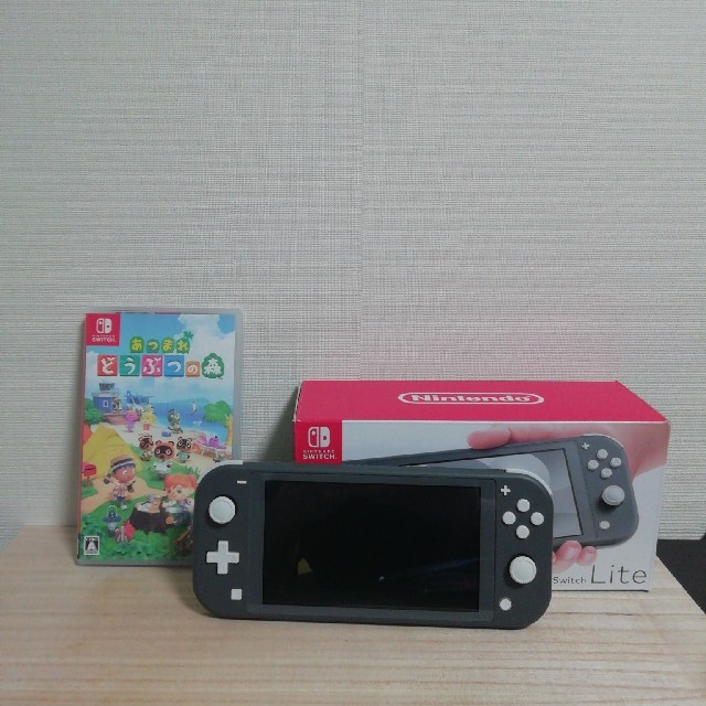 switch lite グレー　どうぶつの森　ソフト　セット