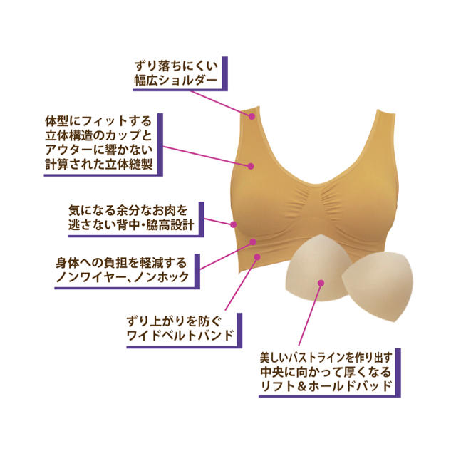 【新品、未使用】ワイヤレスブラ　シルエブラ　3枚セット　Lサイズ レディースの下着/アンダーウェア(ブラ)の商品写真