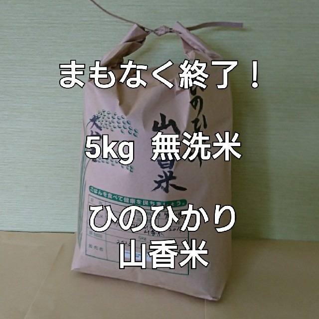 まもなく終了！ 5kg 無洗米 令和元年 大分県産 ひのひかり 山香米 食品/飲料/酒の食品(米/穀物)の商品写真