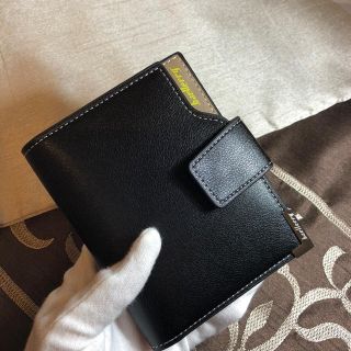 新品　メンズ　　折りたたみ財布　大容量　ビジネス　ブラック(折り財布)