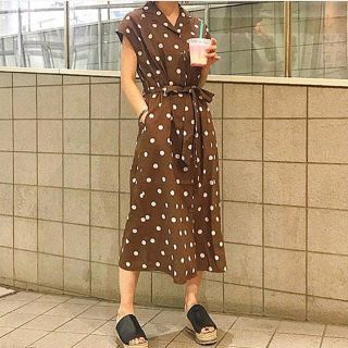 マウジー(moussy)のmoussy dot shirt dress(ロングワンピース/マキシワンピース)