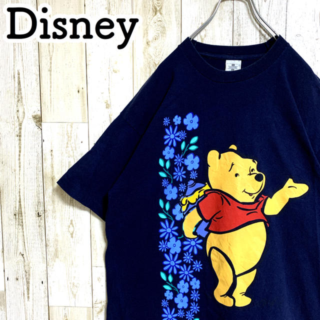 【希少】ディズニー くまのプーさん 花柄ビッグプリントTシャツ ビッグシルエット メンズのトップス(Tシャツ/カットソー(半袖/袖なし))の商品写真