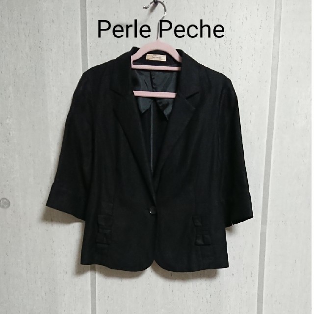 Perle Peche(ペルルペッシュ)のぺルルペッシュ ショートジャケット レディースのジャケット/アウター(テーラードジャケット)の商品写真